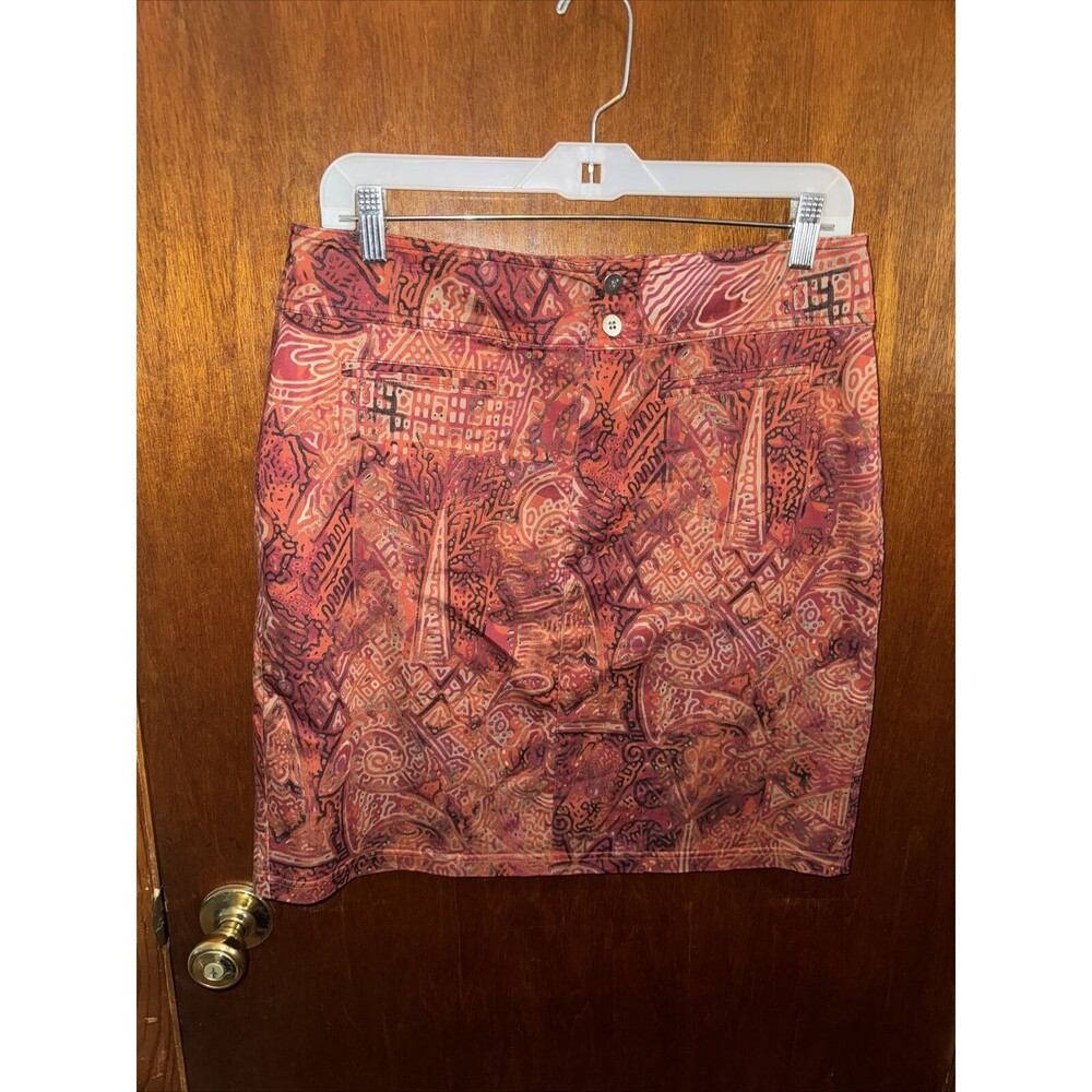 Chicos 1.5 Womens Pink Floral Paisley Skirt Size 10